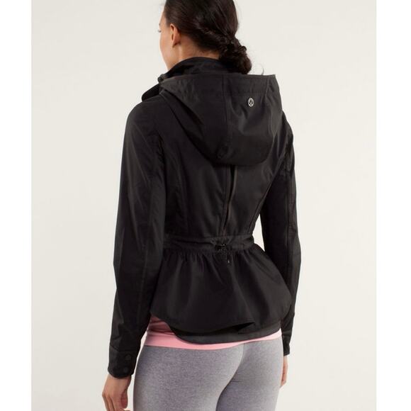 Lululemon Athletica Out and About Jacket Black Women’s Size 6 Hooded Zip Front - Picture 5 of 10